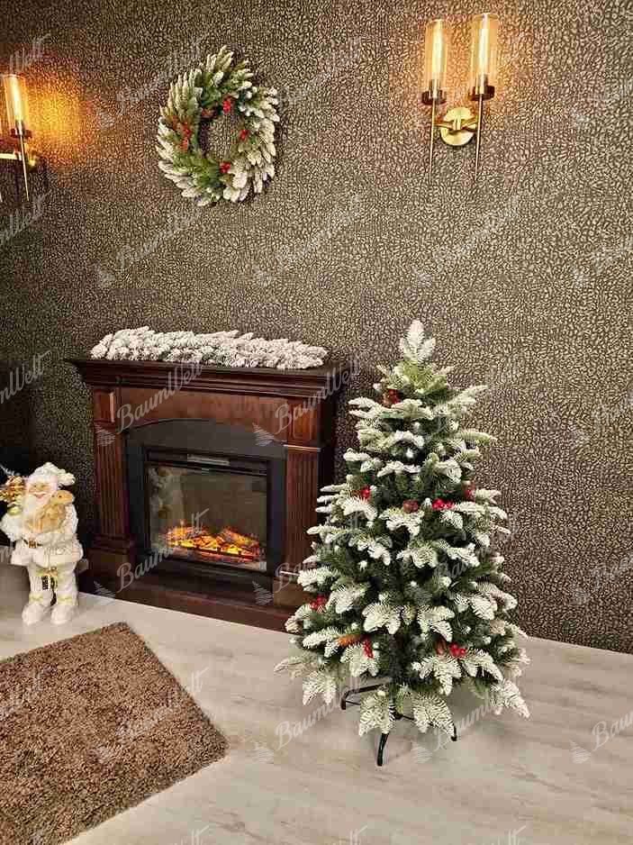 Künstlicher Weihnachtsbaum 3D Tanne mit Kunstschnee 120cm