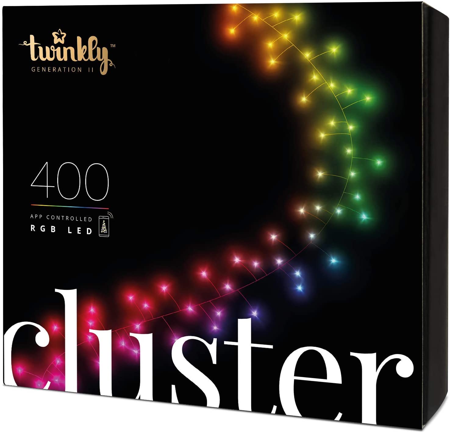 Bunte LED-Weihnachtslichterkette Twinkly
