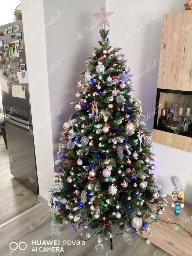 Künstlicher Weihnachtsbaum 3D Tanne mit Kunstschnee 180cm