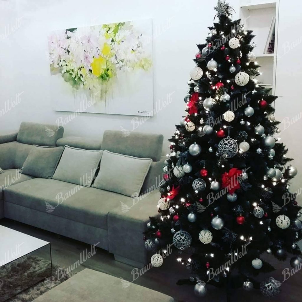 Künstlicher Weihnachtsbaum Silberkiefer mit Eiskristallen 220cm