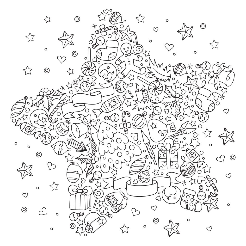 Anti-Stress-Malbuch zu Weihnachten