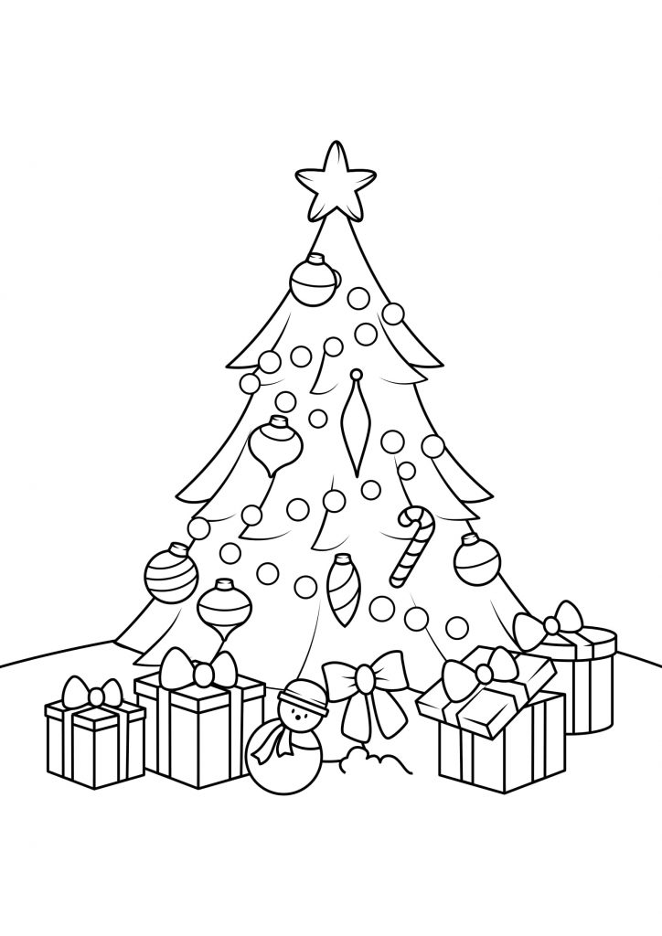 Weihnachtliches Ausmalbild Weihnachtsbaum