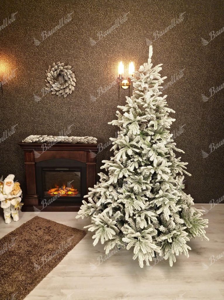 Künstlicher Weihnachtsbaum 3D Grönlandfichte, er hat dicht verschneite Äste