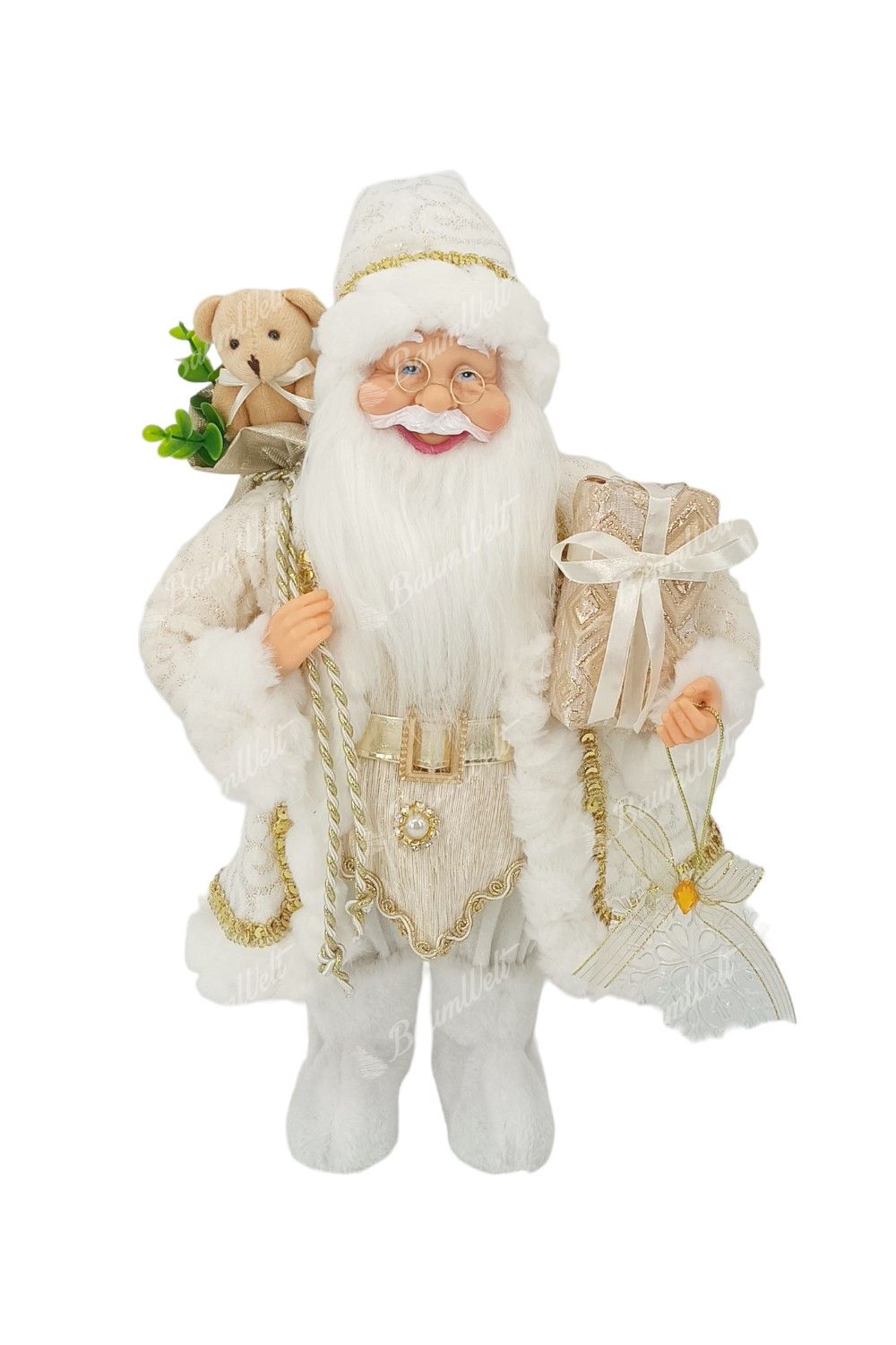 Dekoration Weihnachtsmann Weiß 40cm