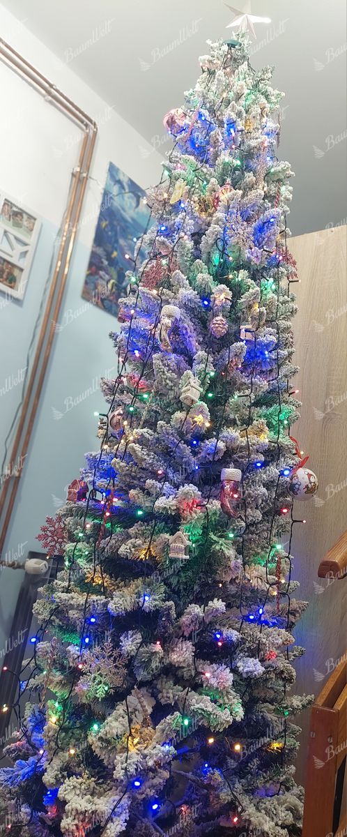 Künstlicher Weihnachtsbaum Weiß-Fichte Schmal 240cm
