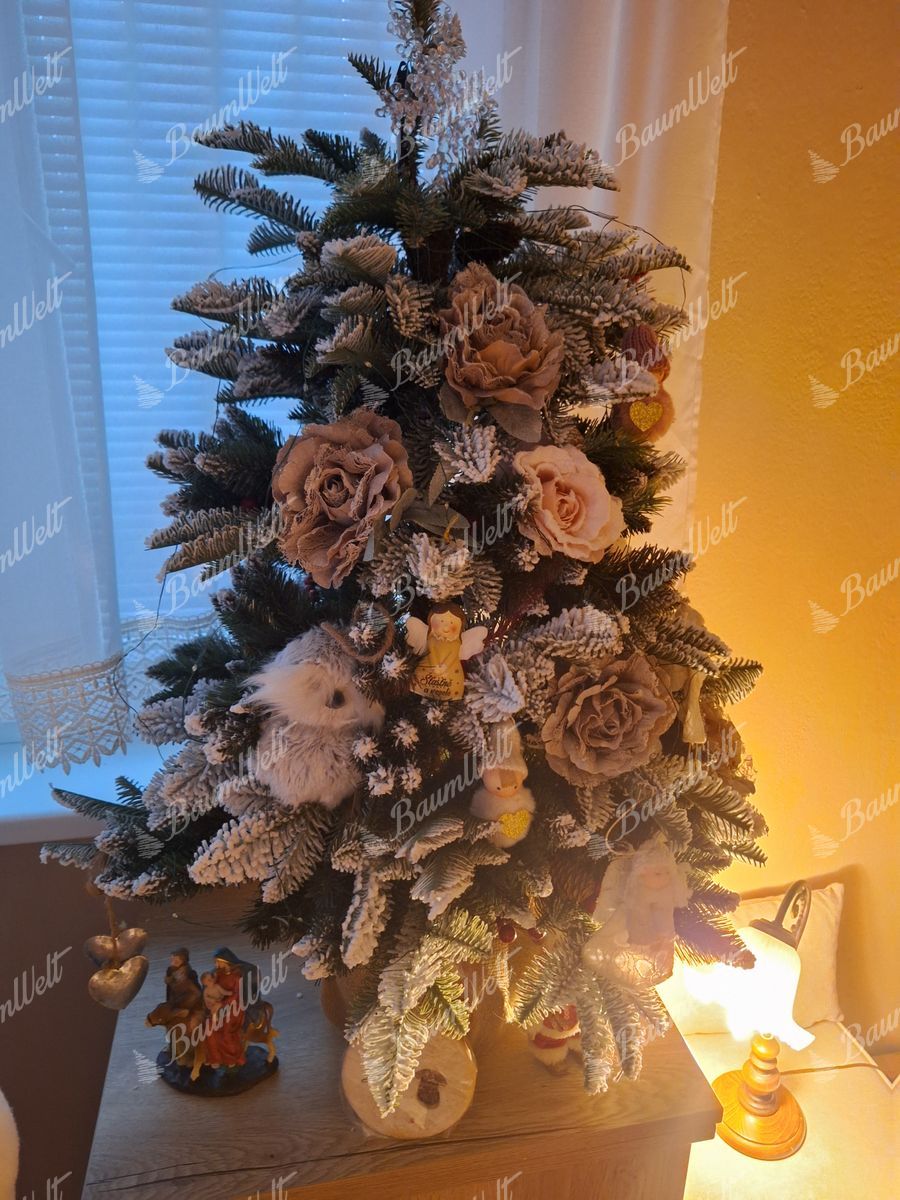 Weihnachtsbaum im Topf 3D-Tanne mit Kunstschnee 100cm