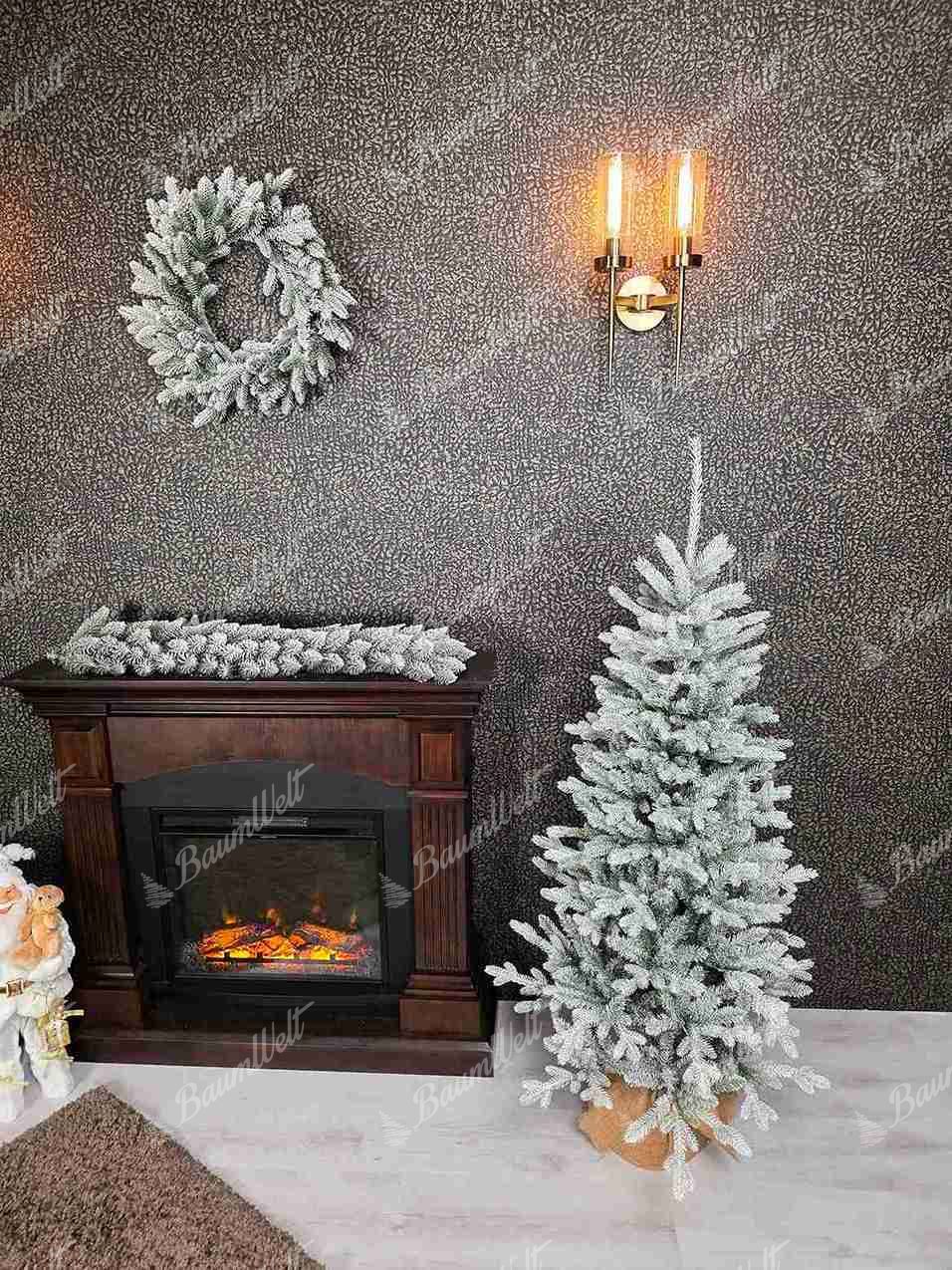 Künstlicher Weihnachtsbaum 3D Frostige Fichte im Topf 150cm